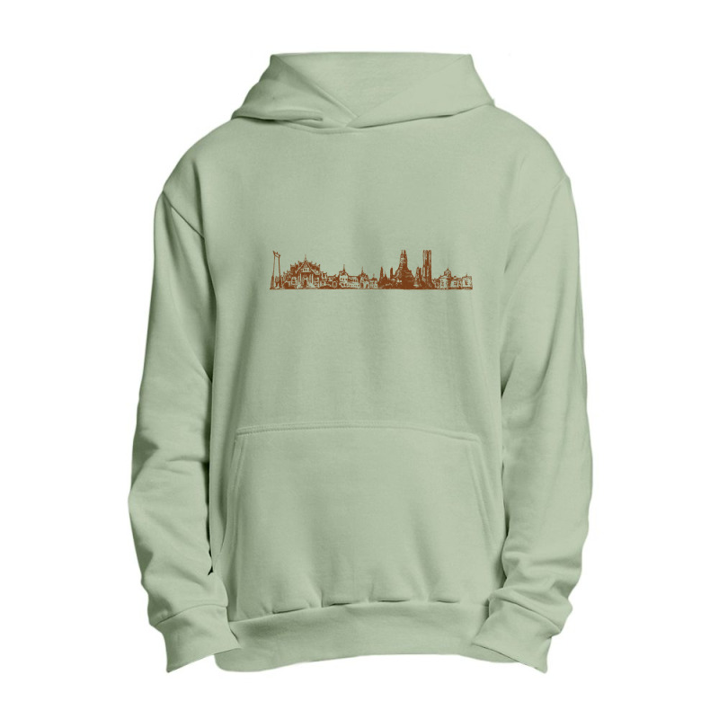 Bangkok Hand Drawn Skyline Urban Pullover Hoodie | Artistshot