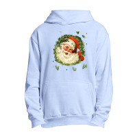 Christmas Retro Vintage Pink Santa Claus Art Urban Pullover Hoodie | Artistshot