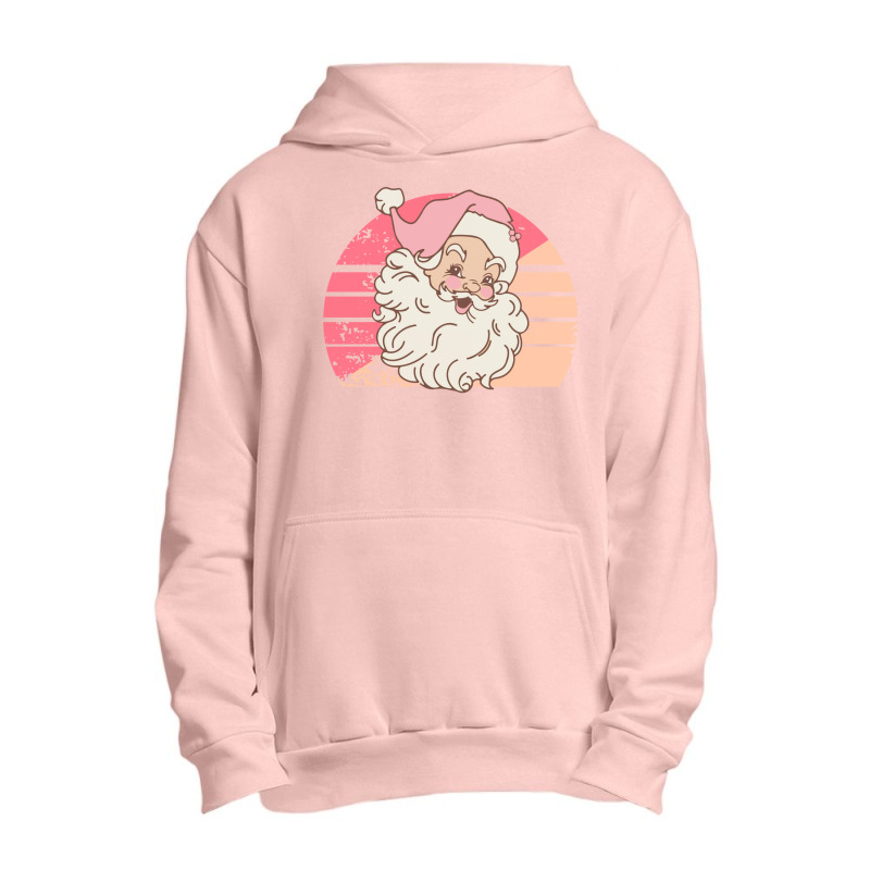 Christmas Retro Vintage Pink Santa Claus Urban Pullover Hoodie | Artistshot