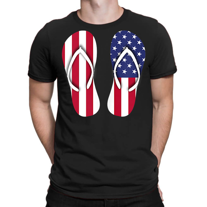 Flip Flops Red White And Blue Patriotic Sandals Beach Summer Tank Top T-shirt | Artistshot