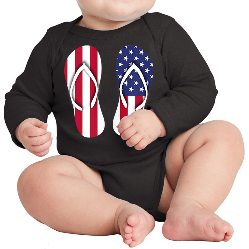 Flip Flops Red White And Blue Patriotic Sandals Beach Summer Tank Top Long Sleeve Baby Bodysuit | Artistshot