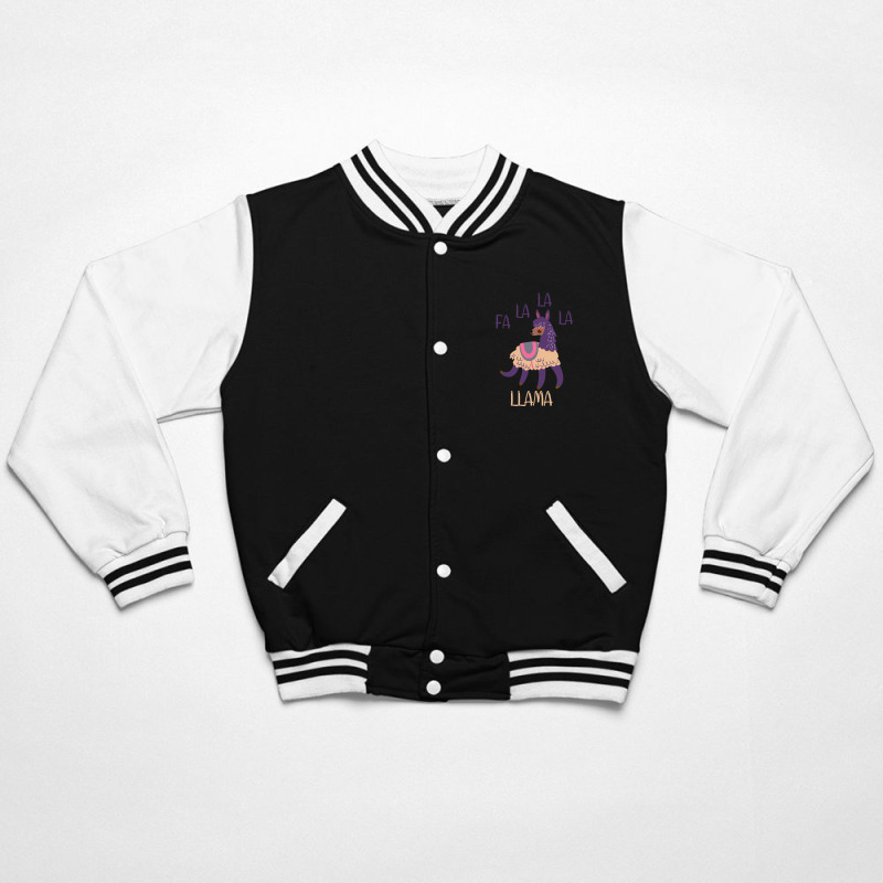 Fa La La La Llama Christmas Lights Snowflakes Bomber Jacket | Artistshot