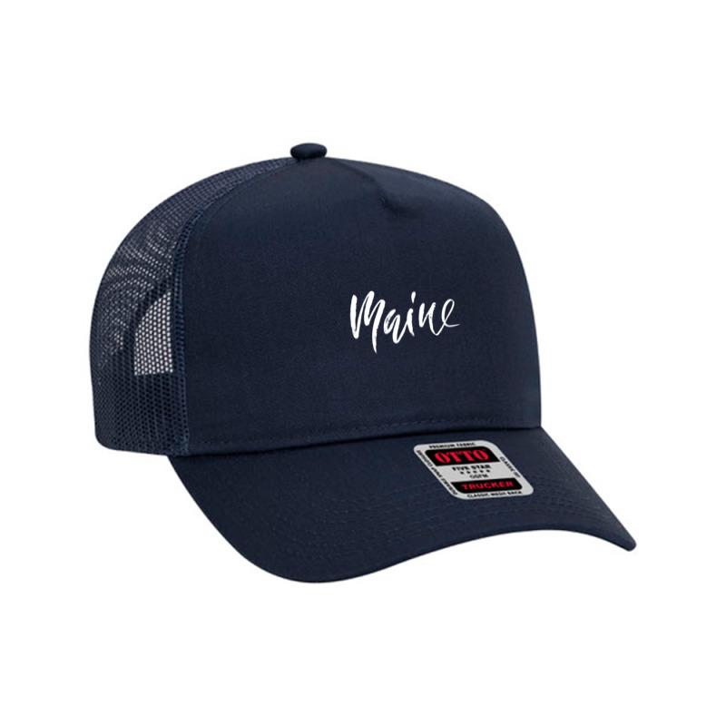 Retro Maine Heaven Mesh Back Trucker Hat by rondeyadi | Artistshot