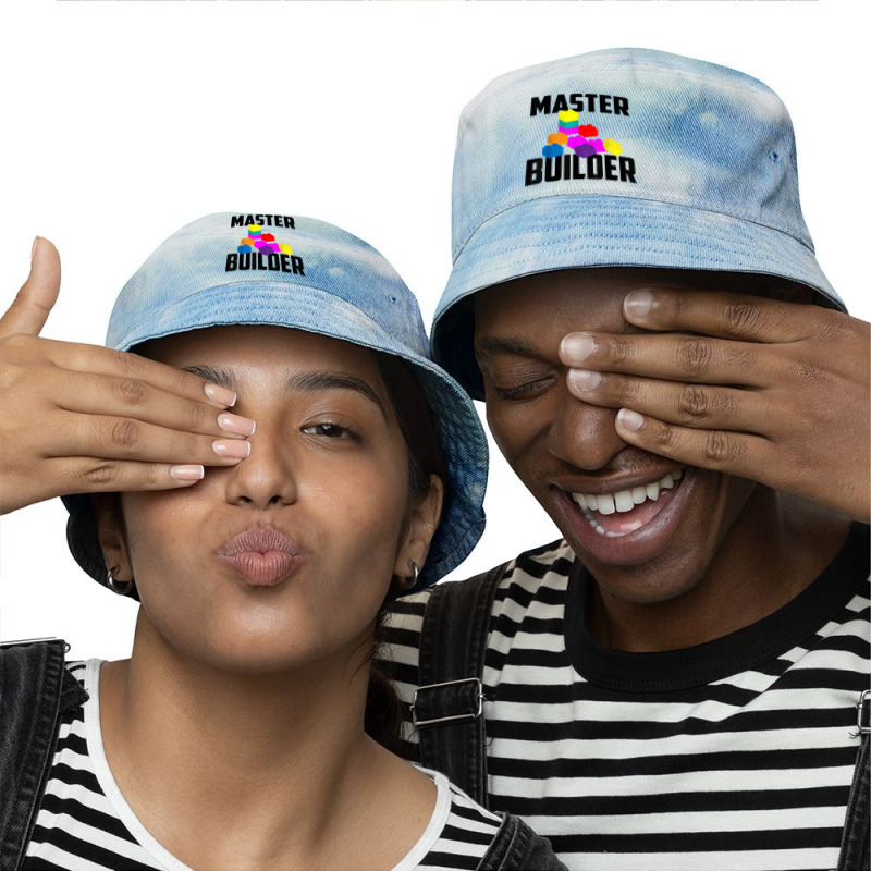 Master Builder  Cute Master Block Builder Bricks Gift T Shirt Tie Dyed Bucket Hat | Artistshot