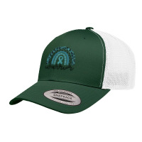 Womens Warrior Cute Teal Rainbow Graphic Ovarian Cancer Awareness T Sh Retro Trucker Cap | Artistshot