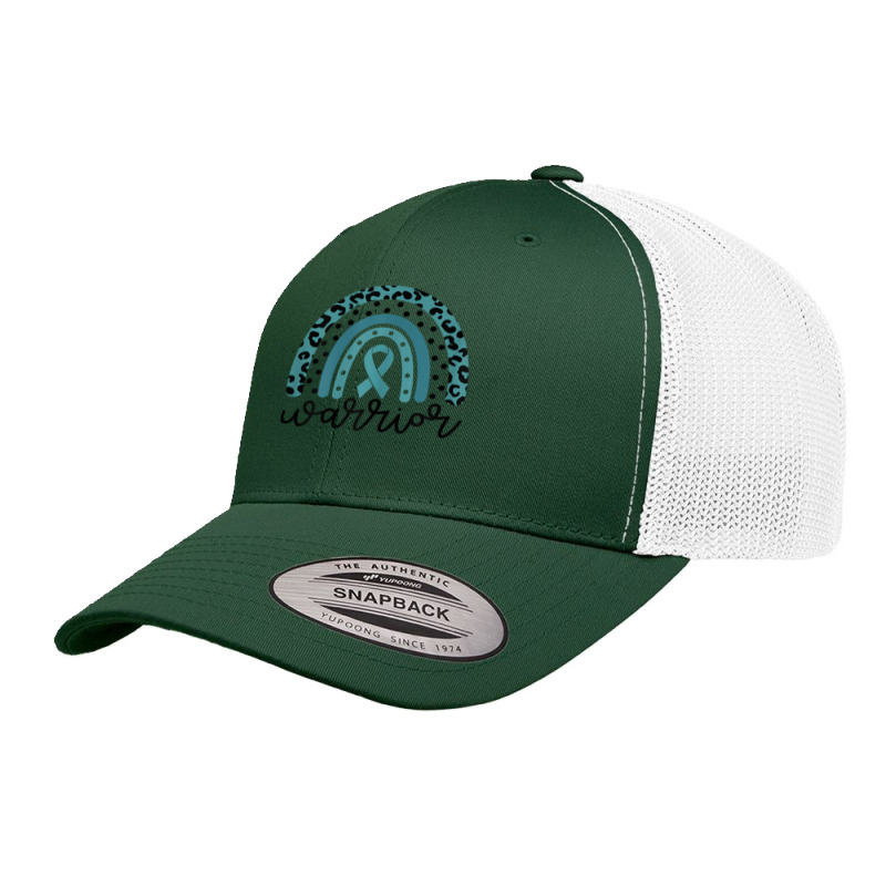 Womens Warrior Cute Teal Rainbow Graphic Ovarian Cancer Awareness T Sh Retro Trucker Cap | Artistshot