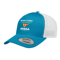 District Attorney Powered By Pizza Funny Gift Retro Trucker Cap | Artistshot