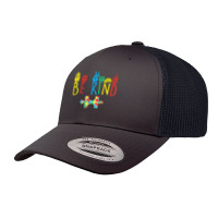 Be Kind Hand Sign Language Puzzle Autism Awareness Asl Mom Retro Trucker Cap | Artistshot