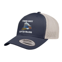 This Boy Loves Trains For A Train Lover Wagon Locomotive T Shirt Retro Trucker Cap | Artistshot