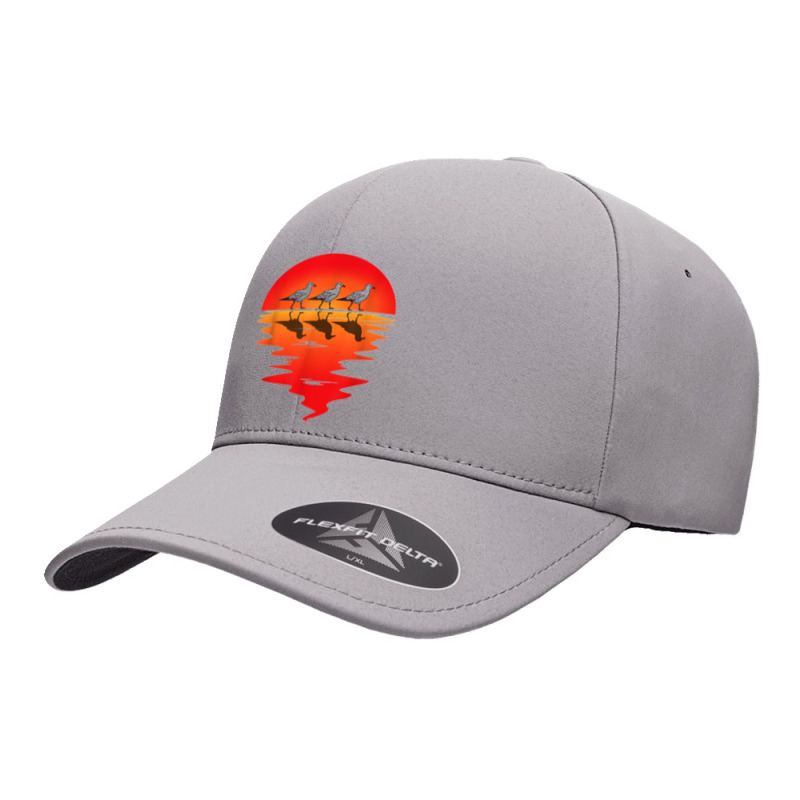 Flocks Of Seagull Vintage Sunset Seabird Harbour Albatros Seamless Cap by kurniawanm | Artistshot