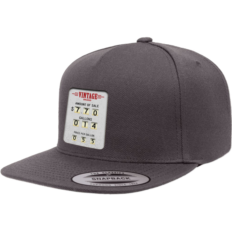 Vintage Gas Pump   Gasoline Pump 5 Panel Snapback Cap | Artistshot