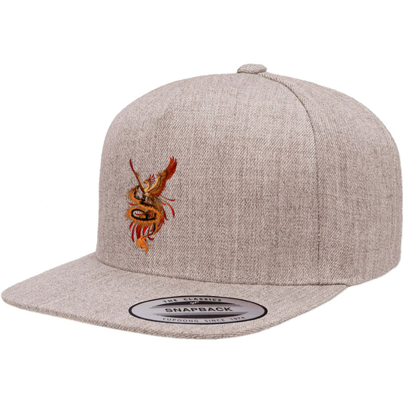 Phoenix Vs Dragon Mythological 5 panel snapback cap by turgongon | Artistshot