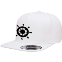 Ship Wheel 1 On Pirate 5 Panel Snapback Cap | Artistshot