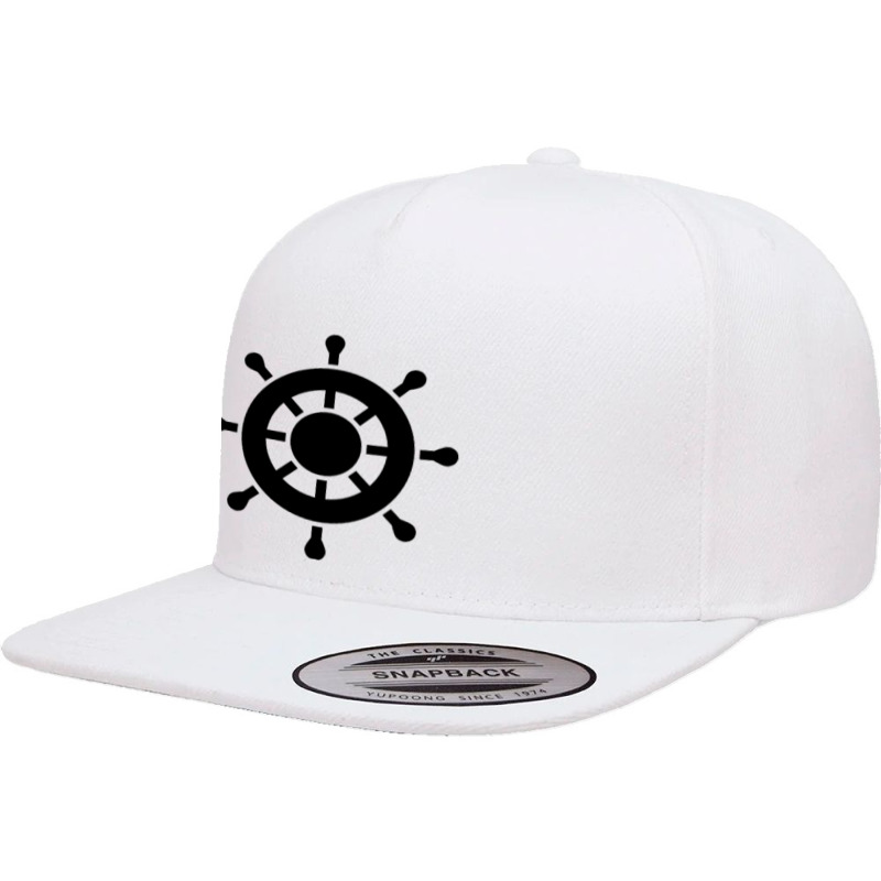 Ship Wheel 1 On Pirate 5 Panel Snapback Cap | Artistshot