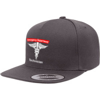 Emergency Department Technician Ed Tech Medical Caduceus Er T Shirt 5 Panel Snapback Cap | Artistshot