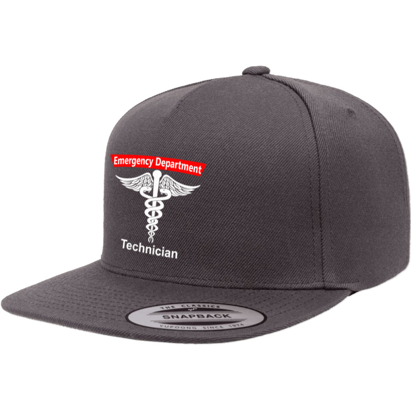 Emergency Department Technician Ed Tech Medical Caduceus Er T Shirt 5 Panel Snapback Cap | Artistshot