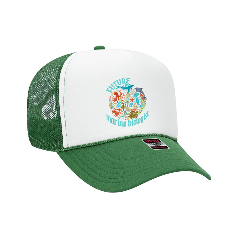 Future Marine Biologist Ocean Life Drawing Whale Octopus Foam Trucker Hat | Artistshot