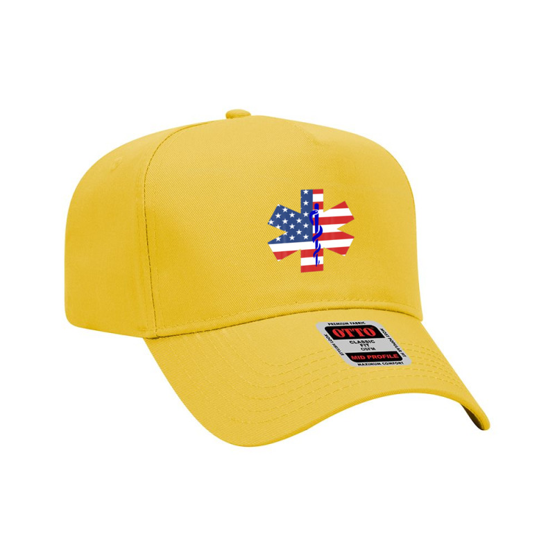 Emt American Flag Ambulance Funny Emergency Services Adjustable Baseball Cap | Artistshot