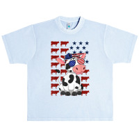 Funny Dairy Cows 4th Of July Costumes Usa Flag Dairy Cows Urban Heavy T-shirt | Artistshot