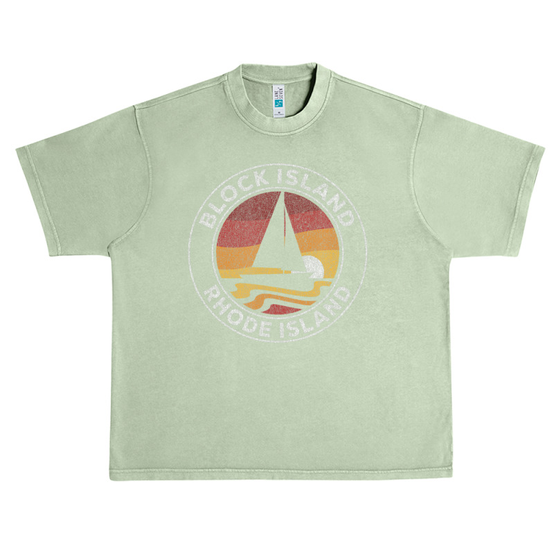 Block Island Rhode Island Vintage Sailboat 70s Retro Sunset Urban Heavy T-shirt by michaelyounger19 | Artistshot