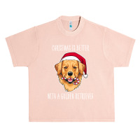 Christmas Is Better With A Golden Retriever Shirt Cute Christmas Golde Urban Heavy T-shirt | Artistshot