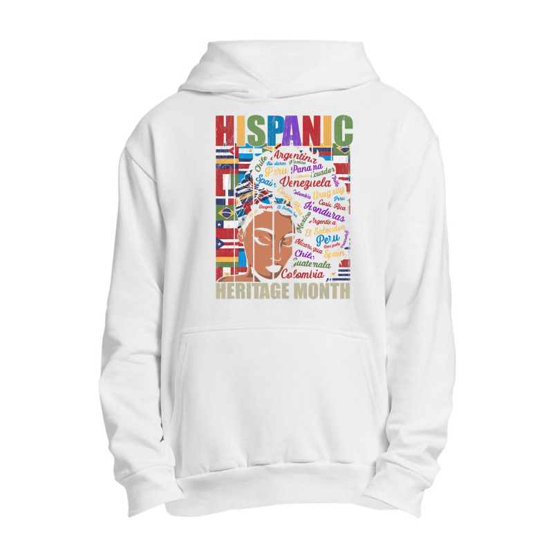 Latina Woman Art Hispanic Heritage Month Latin Country Flags 188 Urban Pullover Hoodie by stress | Artistshot