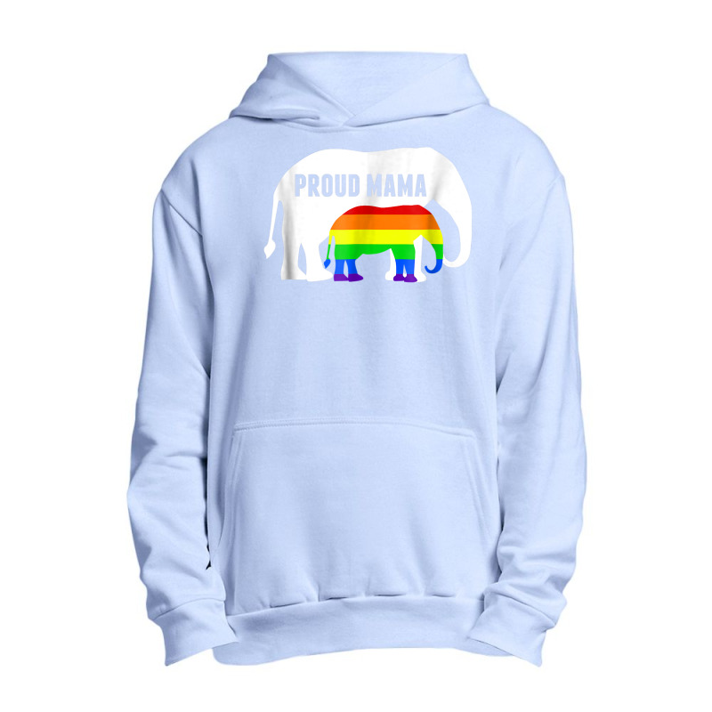 Proud Lgbt Mama Rainbow Elephant   Gay Pride Mom Urban Pullover Hoodie | Artistshot