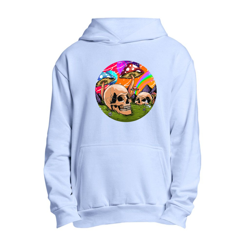 Psychedelic World Hippie Trippy Skull Mushroom Mycologist 42 Urban Pullover Hoodie by stress | Artistshot