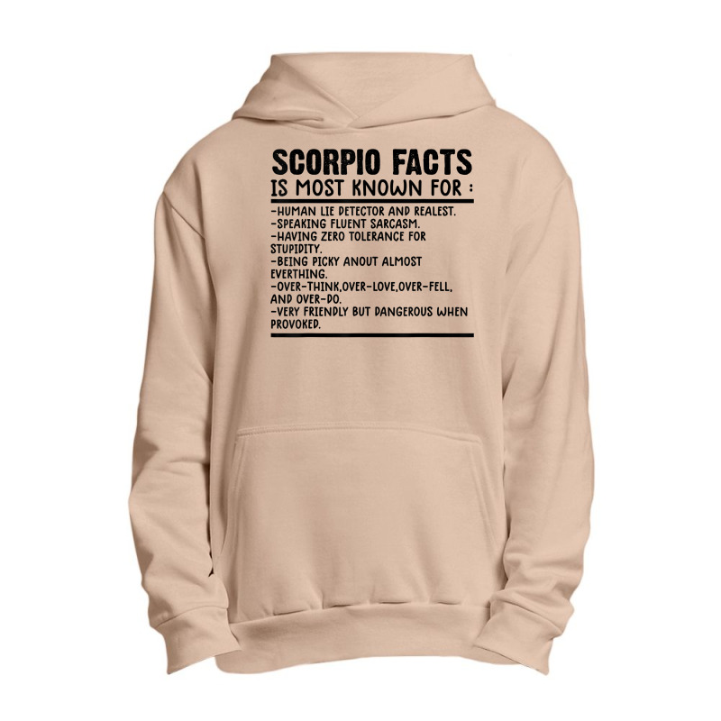 Scorpio Facts Shirt Funny Scorpio Birthday Zodiac Humor T Shirt Urban Pullover Hoodie | Artistshot