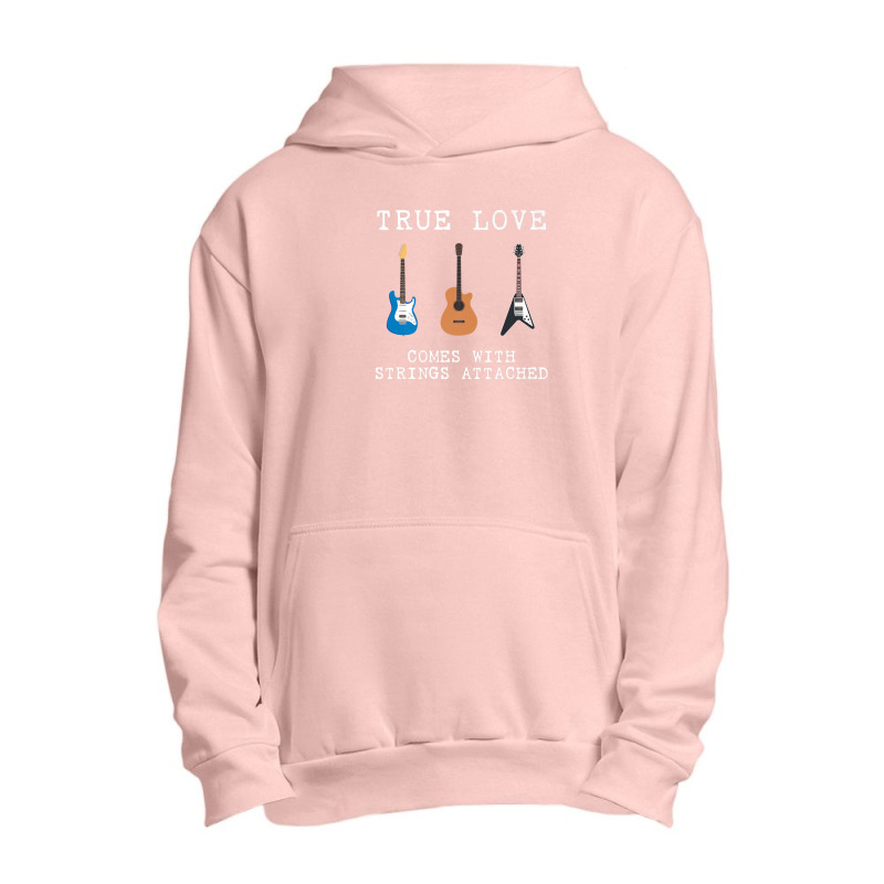 Guitar Player True Love Strings Attached Guitarist Musician Urban Pullover Hoodie by rakinybluvic | Artistshot