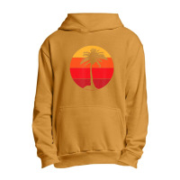 Pacific Ocean Beach Palm Tree Sun Retro Vintage Urban Pullover Hoodie | Artistshot