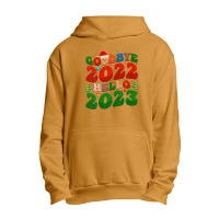 Goodbye 2022 Hello 2023 Retro Groovy Christmas New Year 2023 Urban Pullover Hoodie | Artistshot