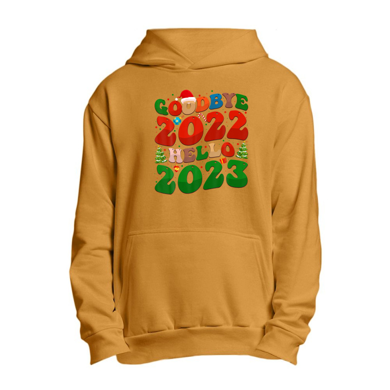 Goodbye 2022 Hello 2023 Retro Groovy Christmas New Year 2023 Urban Pullover Hoodie | Artistshot