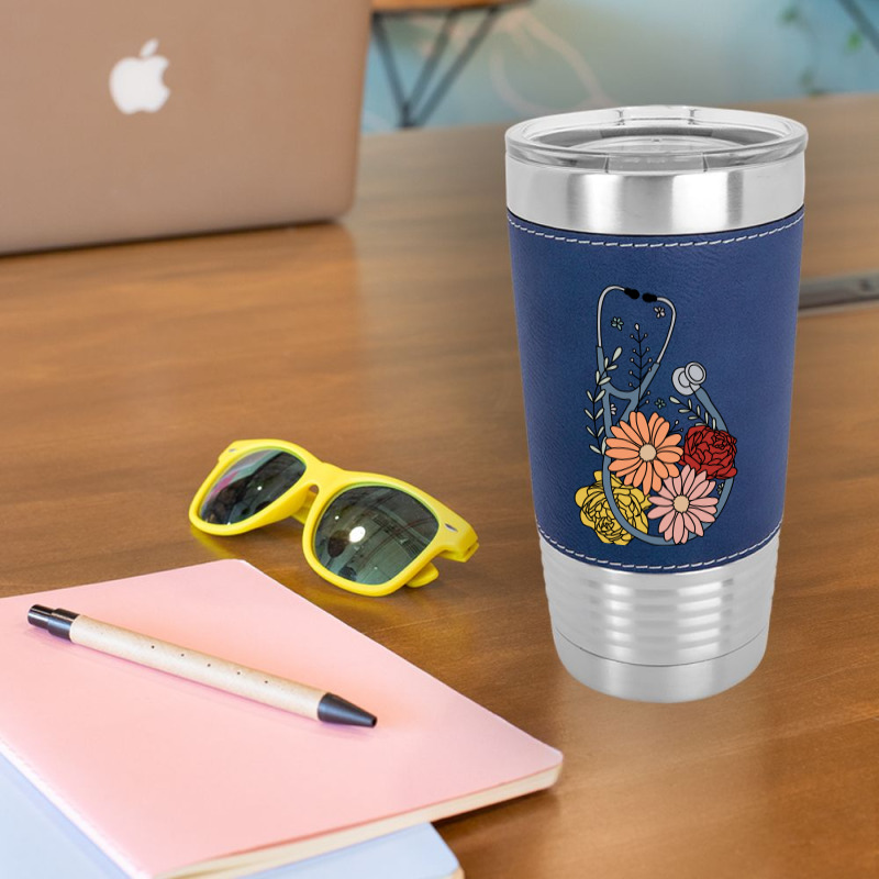 Flower Stethoscope Leatherette Tumbler | Artistshot