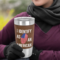 I Identify As An American   American Flag Fingerprint T Shirt Leatherette Tumbler | Artistshot