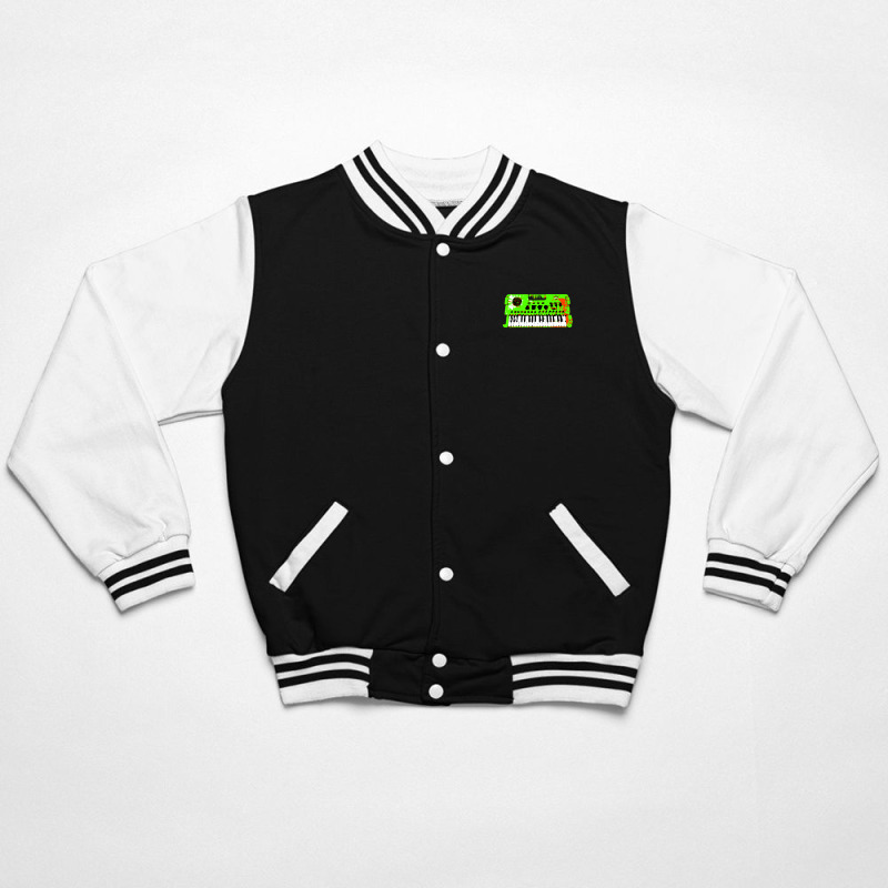 Retro Green Keyboard Synthesiser - Glitchy Mix Bomber Jacket | Artistshot