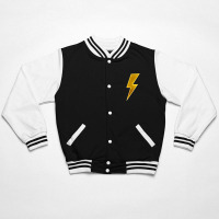 Men Women Kids Cool Yellow Lightning Bolt Thunder Print Bleu Bomber Jacket | Artistshot