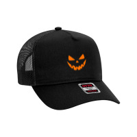 Halloween Costume Jack O Lantern Pumpkin Face Women Men Mesh Back Trucker Hat | Artistshot