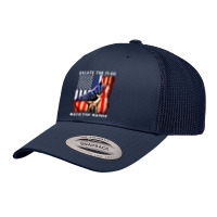 Salute The Flag Back The Badge Retro Trucker Cap | Artistshot