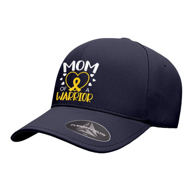 Womens Mom Of A Warrior Childhood Cancer Awareness Month T Shirt Seamless Cap | Artistshot