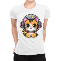 Space Cat Ladies Fitted T-shirt | Artistshot