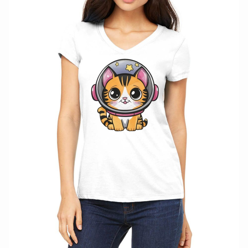 Space Cat Women's V-Neck T-Shirt by Jonybravo2000 | Artistshot