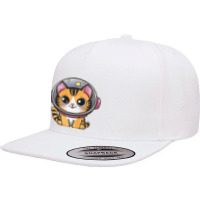 Space Cat 5 Panel Snapback Cap | Artistshot