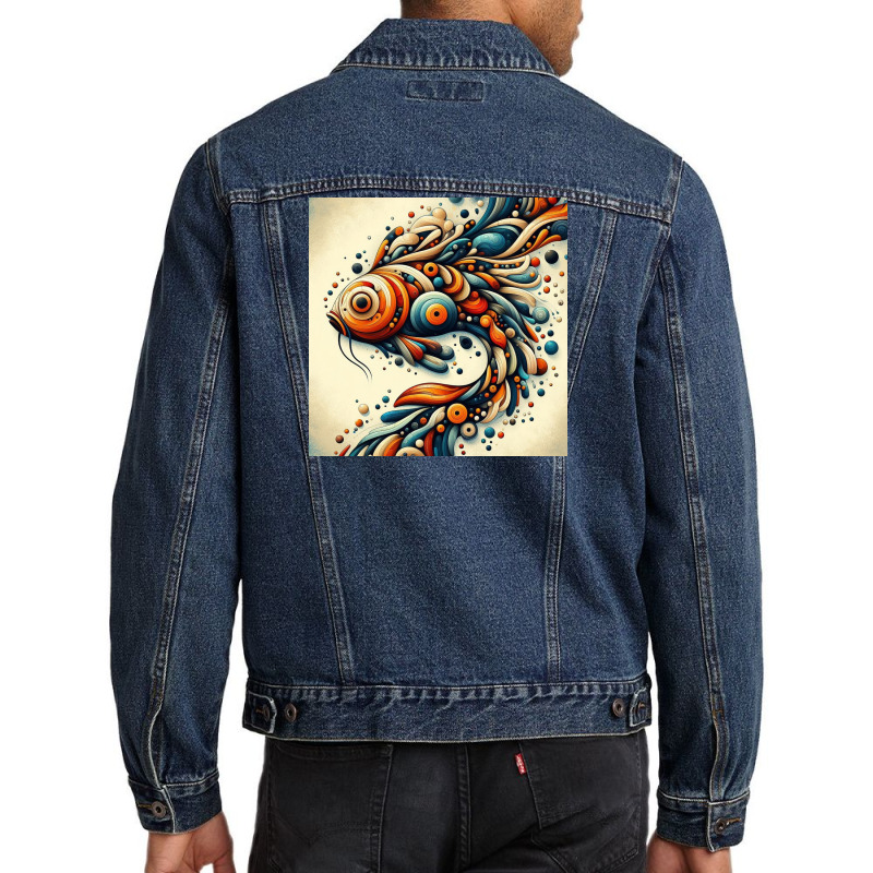 Koi Fish4 Men Denim Jacket by Abgan | Artistshot