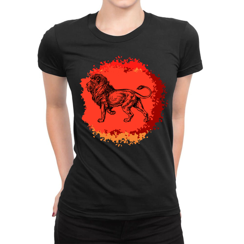 Vintage Lion Ladies Fitted T-Shirt by HRC Design | Artistshot