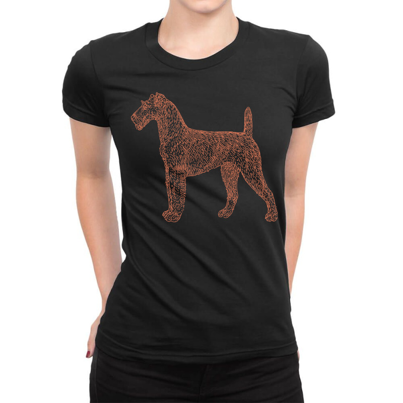 Vintage Irish Terrier Dog Ladies Fitted T-Shirt by HRC Design | Artistshot