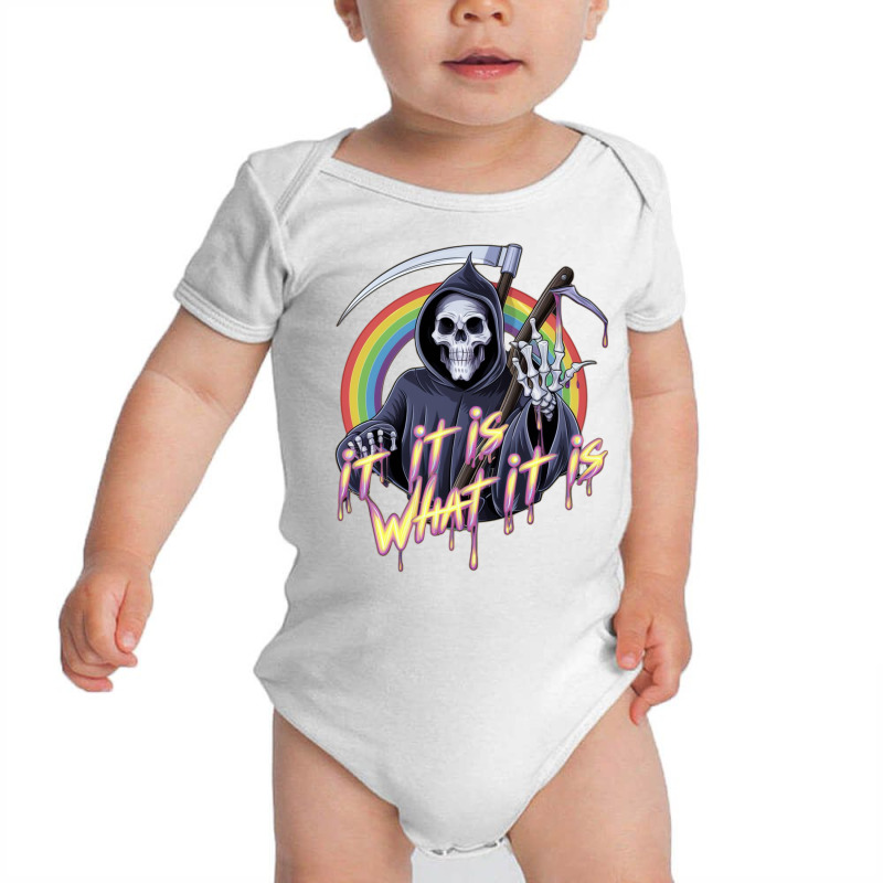 A Grim Reaper Like Skeletal Figure Baby Bodysuit | Artistshot