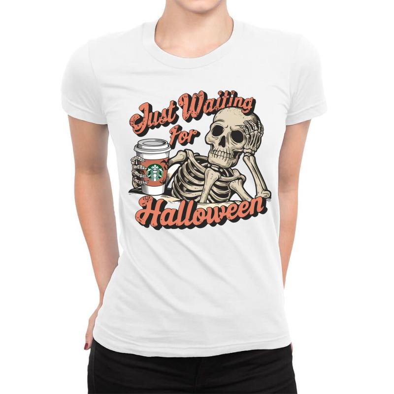 Just Waiting For Halloween Ladies Fitted T-Shirt by anh | Artistshot