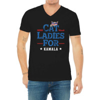 Cat Ladies For Kamala (3) V-neck Tee | Artistshot