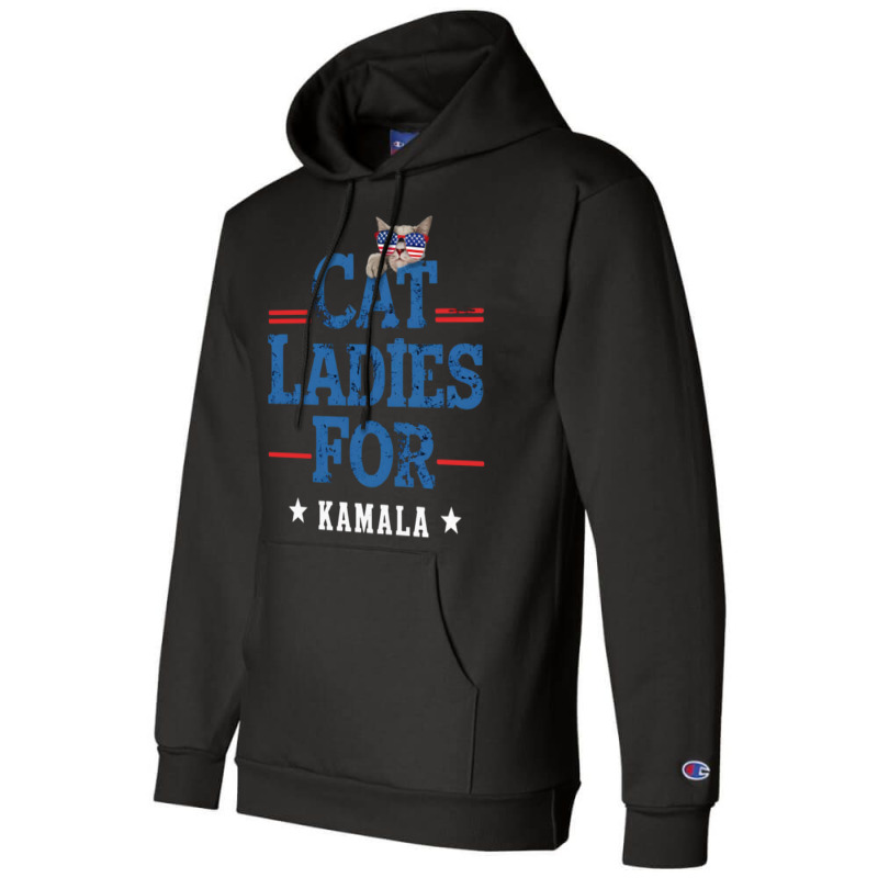 Cat Ladies For Kamala (3) Champion Hoodie | Artistshot